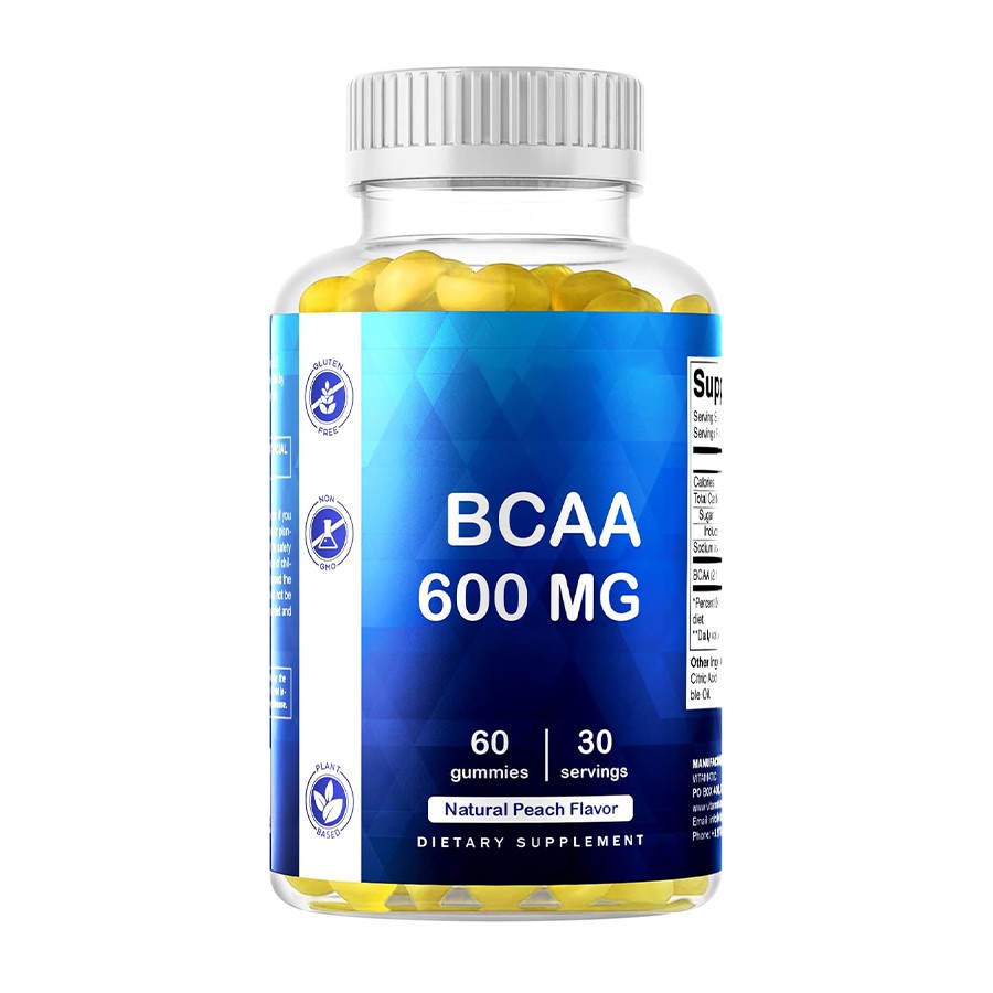 BCAA 600 mg διατροφικά gummies φυσική ανάκτηση μυών & υποστήριξη ενέργειας για ενεργό τρόπο ζωής