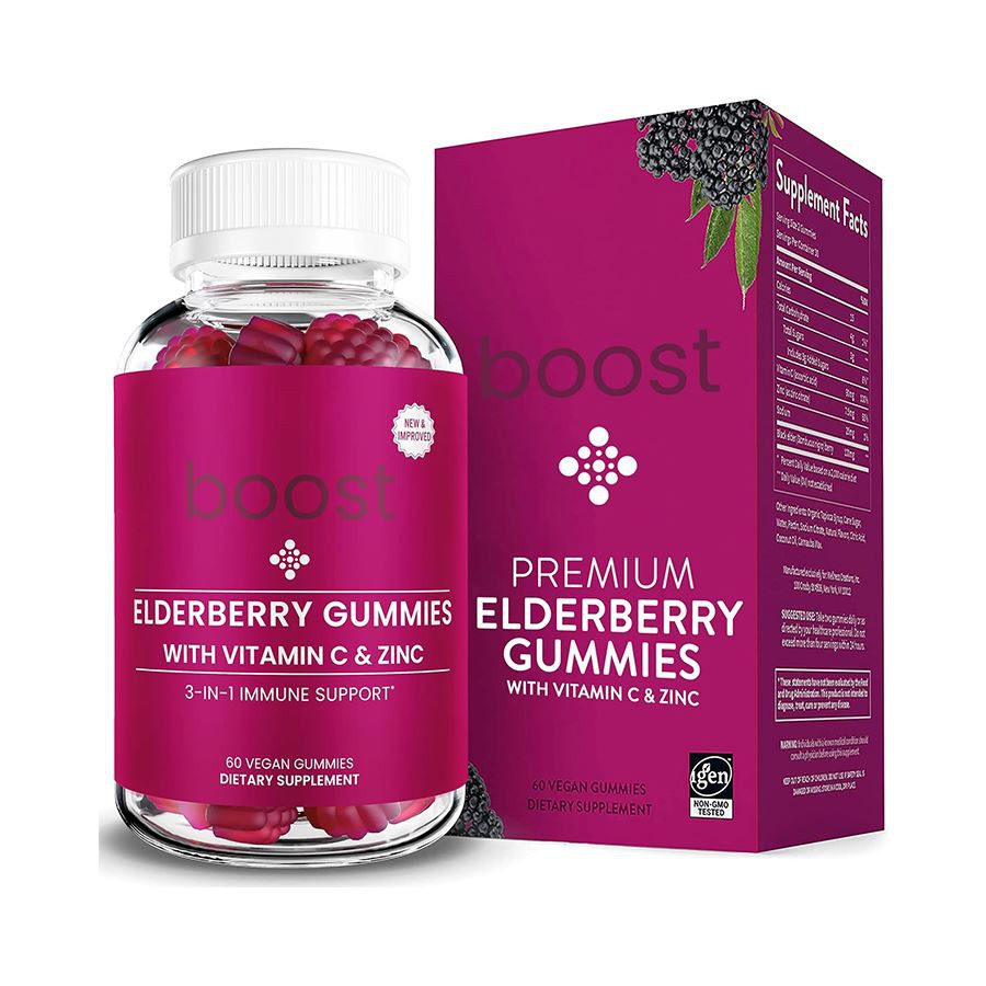 Boost 3 σε 1 Gummies Elderberry: Ημερήσια ανοσοποιητική υποστήριξη για μια ζωντανή, υγιή οικογένεια